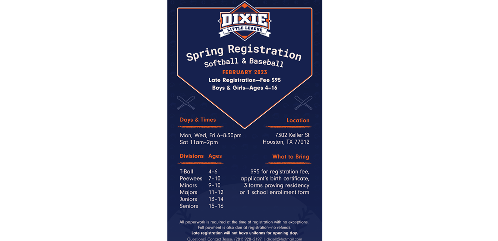 Late Spring Registration Now In Effect